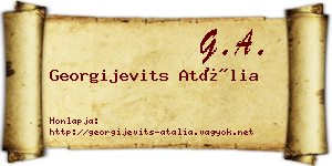 Georgijevits Atália névjegykártya
